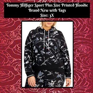 Tommy Hilfiger Sport Plus Size Printed Hoodie 3X
